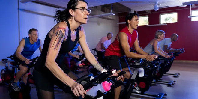 YMCA cycle class