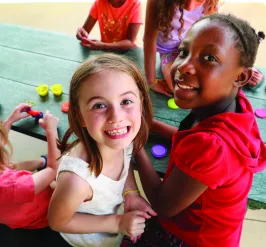 kids playing at table