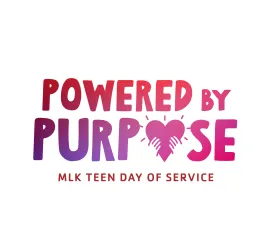 graphic saying powered by purpose and mlk teen day of service