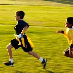 kids playing flag football