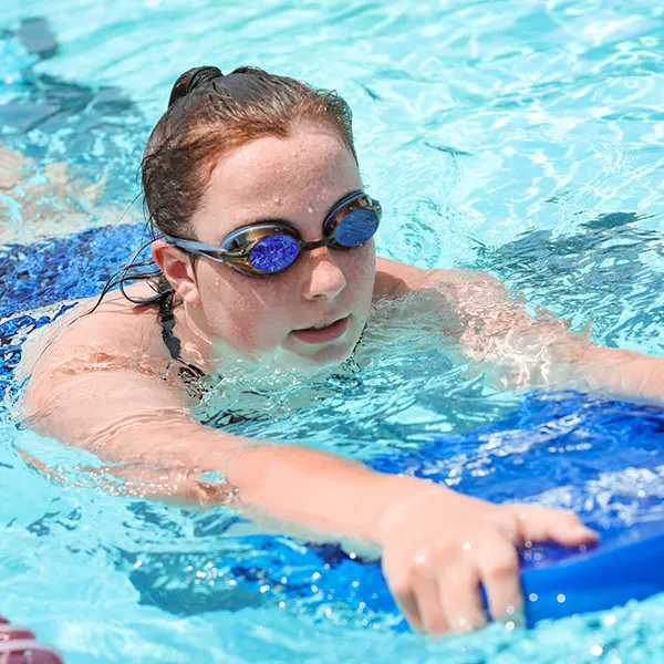 Young girl swimming