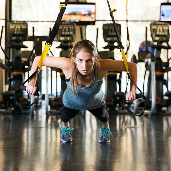Woman doing trx