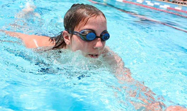 Adult woman swimming