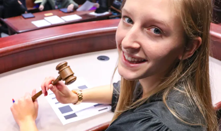 YMCA Youth & Government student judge at the state conference