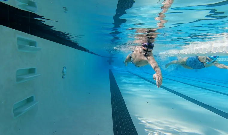 Swim Team Swimmer from underwater