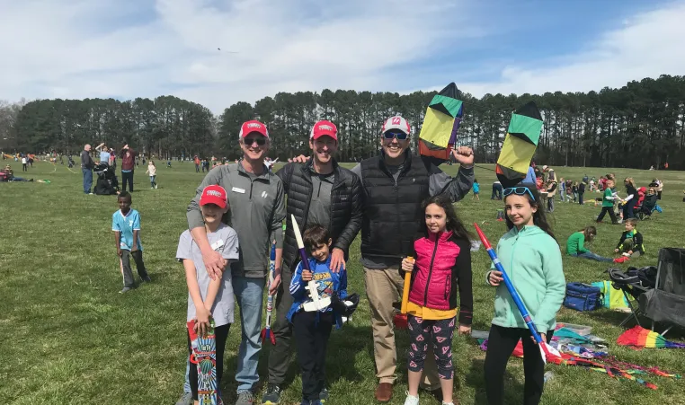 Families flying Kites