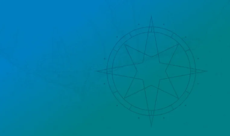 Nautical map background with compass