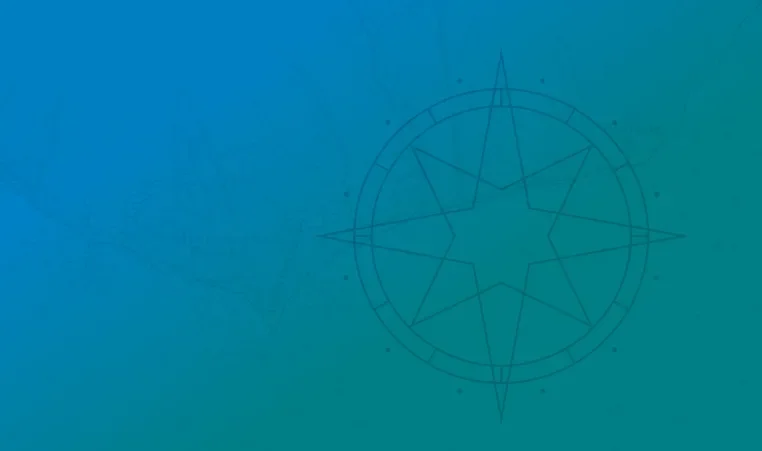 Nautical map background with compass