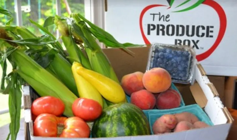 a produce box filled with vegetables