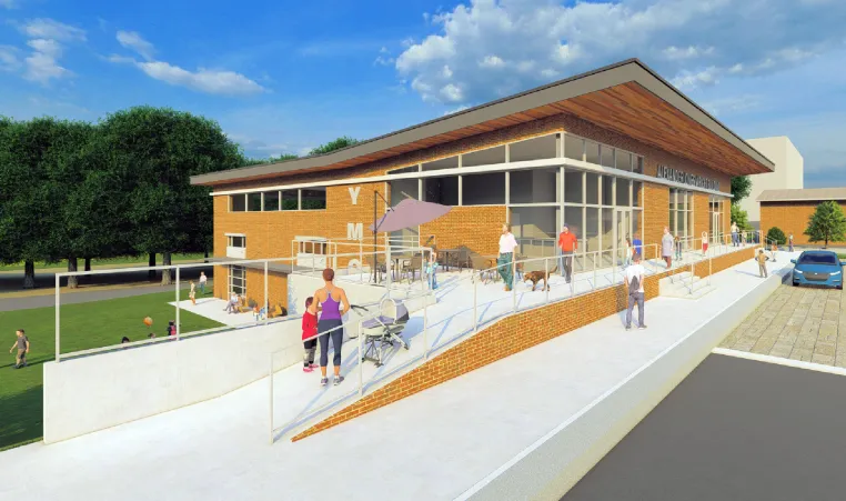 artist rendering YMCA Alexander, Jones, Wright Youth Center