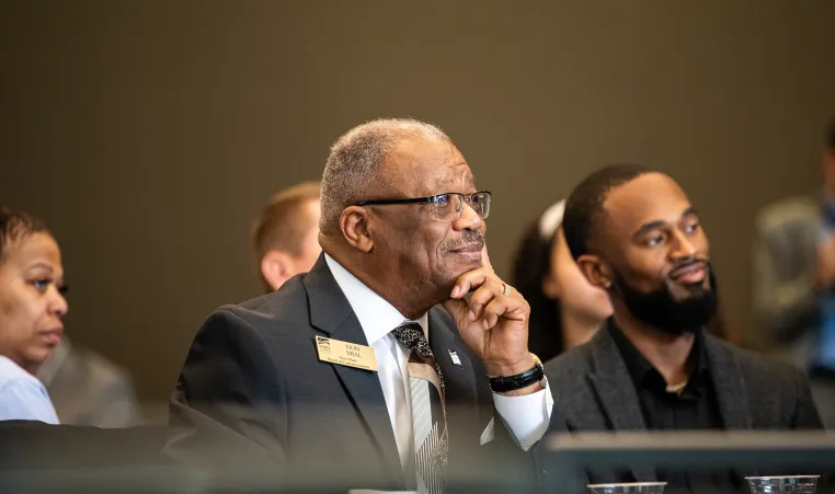 Man listening to speech