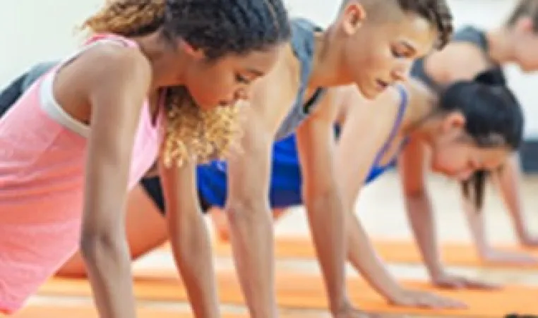 teens doing push ups