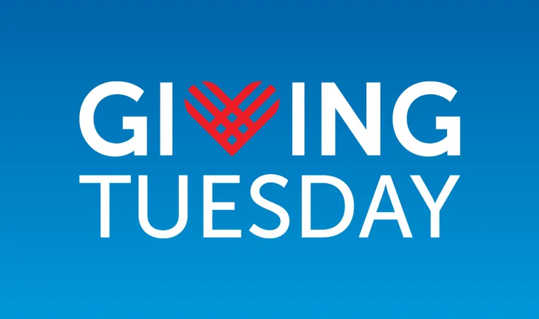 giving tuesday logo on blue background