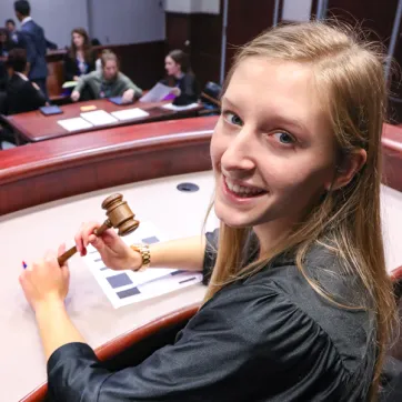 YMCA Youth & Government student judge at the state conference