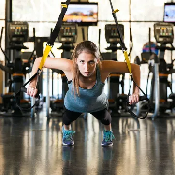 Woman doing trx