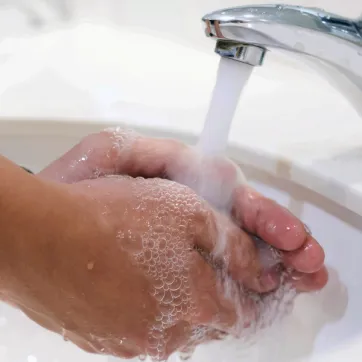 Washing Hands at Sink