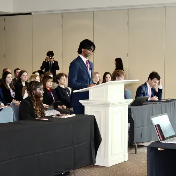 Teen in a mock trial