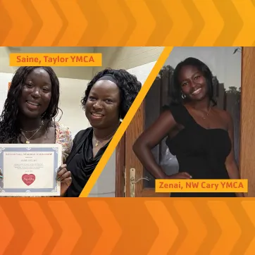 image of 2024 scholarship award winners, young black woman holding a certificate with her mom and another young black woman smiling proudly