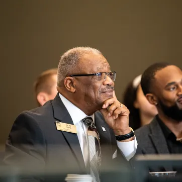 Man listening to speech