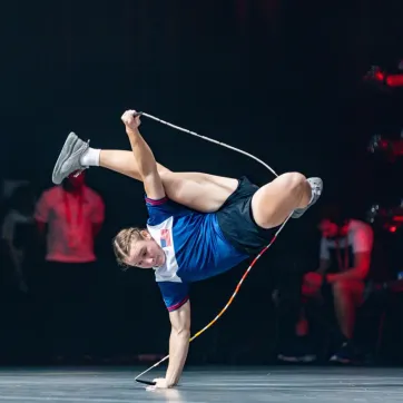YMCA Super Skipper Lauren Ellis during gold medal winning performance at World Jump Rope Championship