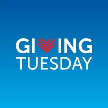 giving tuesday logo on blue background