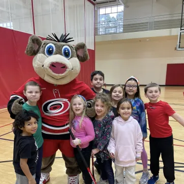 Stormy with YMCA kids in Canes Street Clinic