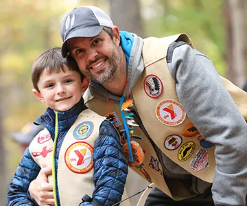 Dad and son at YGuides fall outing
