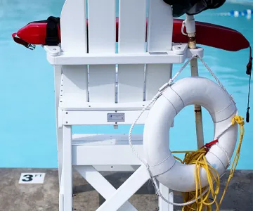 Lifeguard's chair beside the pool
