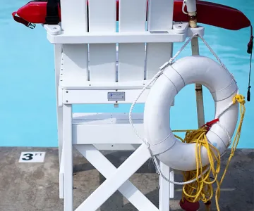 Lifeguard's chair beside the pool