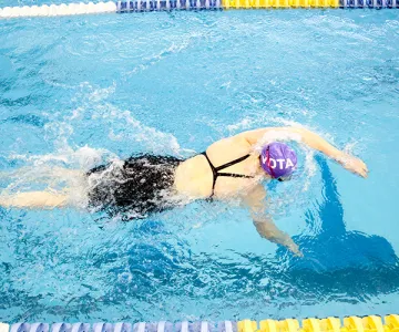 Young girl swimming
