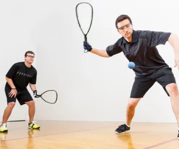 Men playing racquetball