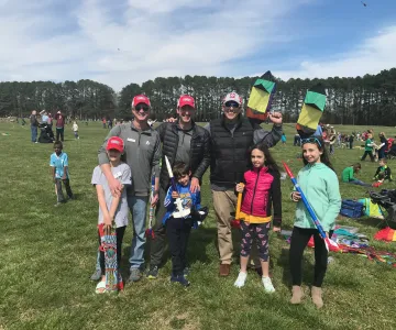 Families flying Kites
