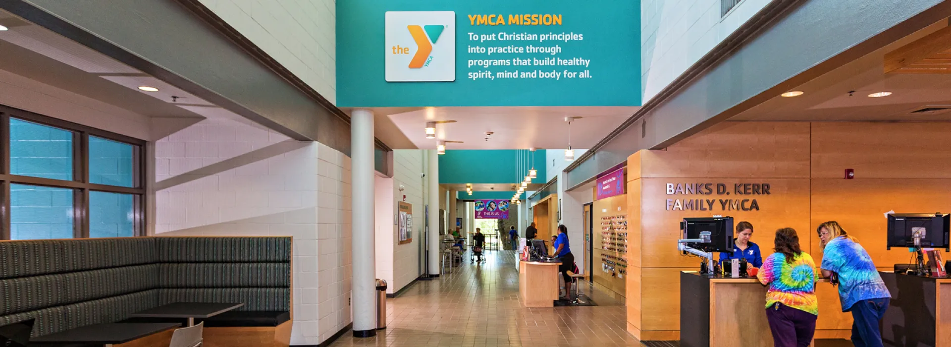 Kerr Family YMCA lobby and customer service area