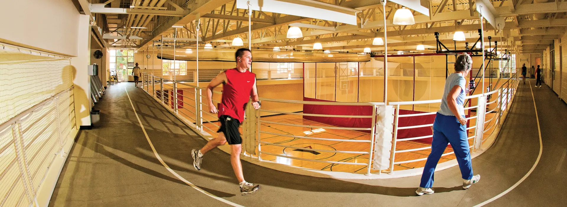 Taylor Family YMCA walking track above the gym